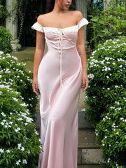 Aiertu Coquette Princess Satin Maxi Dress Aiertu