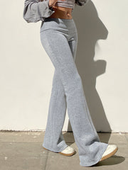 Aiertu - summer inspo Hot Gray Slim Low Waist Casual Sweatpants For Women Black Solid Simple Basic Flared Pants Sports Jogging Trousers Aiertu