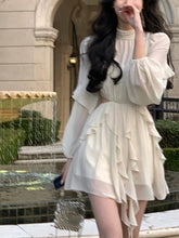 Aiertu Beach Style Chiffon Y2k Mini Dress Office Lady Casual Long Sleeve Elegant One Piece Dress Korean Fashion Clothing Summer Aiertu