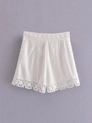 Aiertu - Summer Women Sweet Suits 2 piece Sets White Lace Shirts Tops and Shorts Female Fashion Street Two pieces Clothing Aiertu