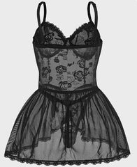 Aiertu Sexy Sleepwear Women Erotic Lace Dress Babydoll Lingerie V-neck Strap Nightwear Female Underwear Lenceria Sensual Mujer Aiertu