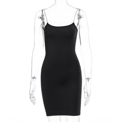 Aiertu - Slim-fit Diamond Sling Dress with Backpack Aiertu