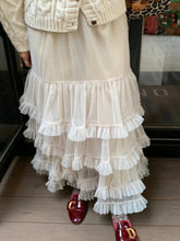 Aiertu - Sweet Chic Ruffle Mesh Tutu Cake Skirt Elastic Waist Beige Streetwear Long Skirt 2025 New Spring Summer A-line Fashion Skirts Aiertu