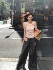 Aiertu Streetwear Vintage Fairy Solid Backless Tank Tops 2025 Summer Women Y2k Aesthetic Cropped Camisole Harajuku Grunge Bodycon Tanks Aiertu