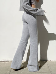 Aiertu - summer inspo Hot Gray Slim Low Waist Casual Sweatpants For Women Black Solid Simple Basic Flared Pants Sports Jogging Trousers Aiertu
