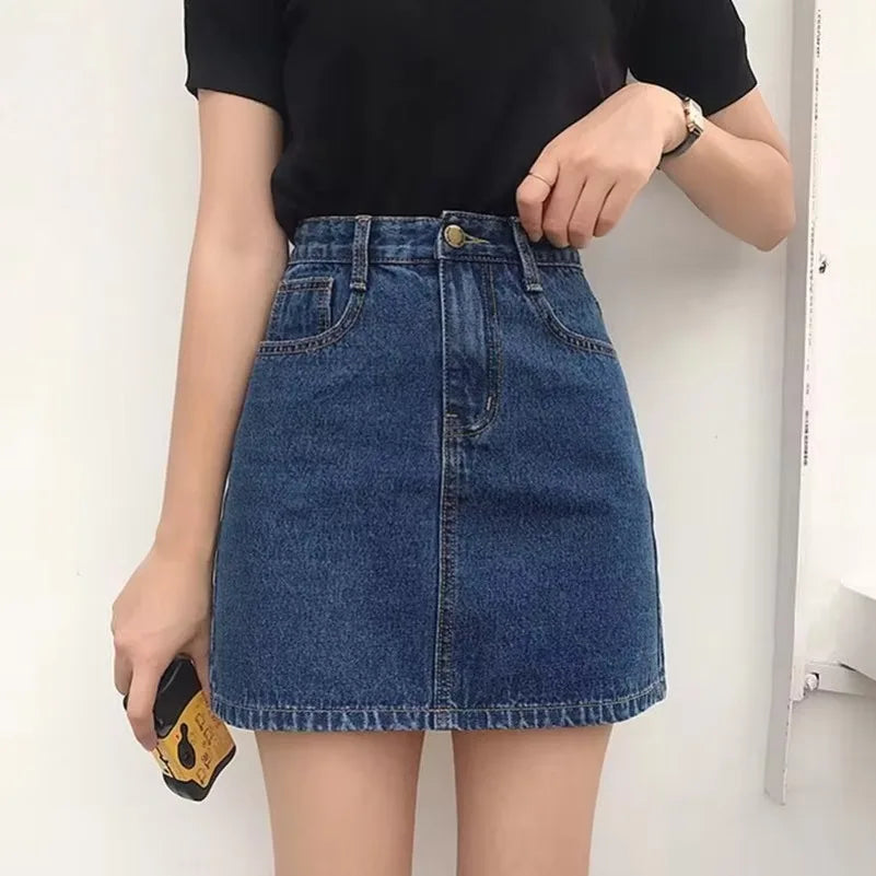 Aiertu Summer Denim Short Skirt for Women High Wiast Sexy Tight Bag Hip Skirts Lady Slim Fit Y2K Female Short Jeans Skirts Aiertu