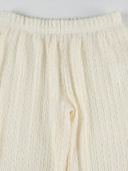 Aiertu Textured Hollow-Out Loose Straight-Leg Pants aiertu