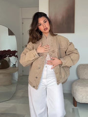 Aiertu - Women's Denim Two Pieces Set Pant Sets Long Sleeve Jacket Sets Elegant Women's Suits High Waist Trousers Outfit Streetwear Aiertu