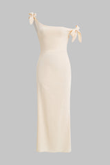 Aiertu -One Shoulder Strappy Sleeveless Maxi Dress aiertu