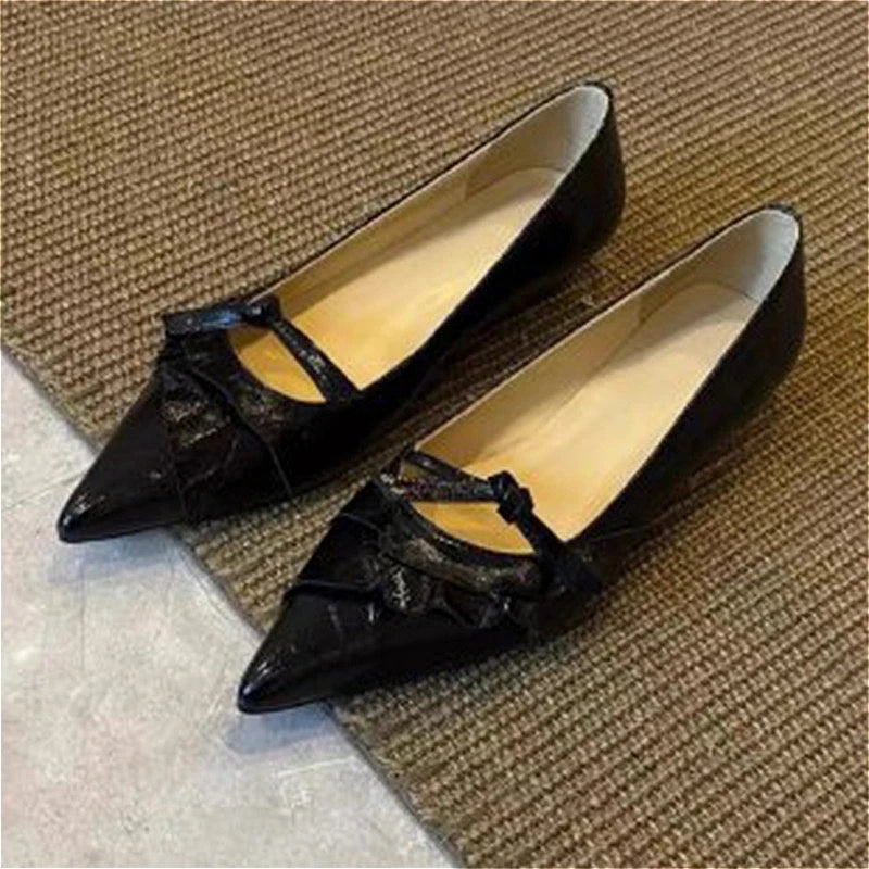 Aiertu - Pointed Toe Flats Women's Sandals Sexy Leather Shoes Summer Designer Loafers Dress Casual Shoes Office Mujer De Zapatillas Aiertu