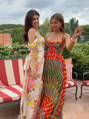 Aiertu - Argyle Print Fit Flare Pleated Women Dress Sexy Tube Slip Empire Female Dresses 2026 Spring Summer Beach Elegant Lady Robe Aiertu