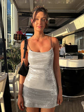 Aiertu - party look snspos Sequins Slim Women Mini Dresses Sling Square Collar Female Dress2024 Summer Club Sexy Hip Package Sleeveless Backless Lady Rubes Aiertu