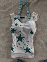 Aiertu - Y2k Aesthetic Two Pieces Set Star Printing Bodycon Pleated Tank Top + Halter Color Stripe Vest Streetwear Vintage Summer Suit Aiertu