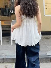 Aiertu Holiday Hollow Out A-Line Tube Tops Beach Style Slash Neck Sleeveless Tank Tops Women 2025 Summer Fashion Streetwear Aiertu