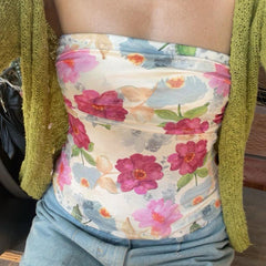 Aiertu -Neva Floral Mesh Tube Top aiertu