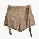 Aiertu - Y2K Harajuku Trendy Streetwear High-waisted Slim A-line Workwear Denim Shorts Feminine Versatile Personality Retro Sports Shorts Aiertu