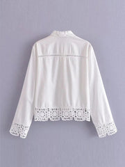 Aiertu - Summer Women Sweet Suits 2 piece Sets White Lace Shirts Tops and Shorts Female Fashion Street Two pieces Clothing Aiertu