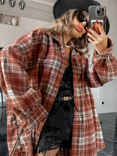 Aiertu - Street Vintage Chic Color Blocking Shirt Women 2026 Spring Plaid Shirt Loose Fit Medium-length Outerwear American Style Blouse Aiertu