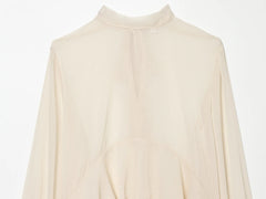 AIERTU - Elegant Office Lady Silk Satin Blouse Women Summer See Through Flare Cuff Shirt Solid White Bow Tie Tops Chic Workwear Robe Aiertu