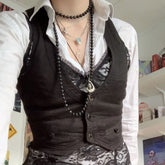 Aiertu Women Dressy Vest Racerback Waistcoat Tuxedo Suit Vest Vintage Steampunk Jacquard Jacket Punk Style Corsetier Aiertu