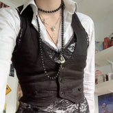 Aiertu Women Dressy Vest Racerback Waistcoat Tuxedo Suit Vest Vintage Steampunk Jacquard Jacket Punk Style Corsetier Aiertu