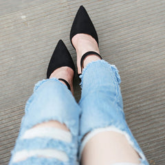 Women Chunky Heel Sandal Pointed Toe Ankle Strap Pumps High Heel Pumps Classic Comfort Party Office Casual Daily Shoe Aiertu