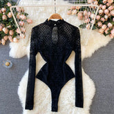 Aiertu Women Sexy Backless Rompers Fashion Korean Bodycon Jumpsuits New Summer Chic Streetwear Flocking Slim Bodysuit Aiertu