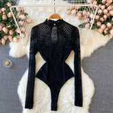 Aiertu Women Sexy Backless Rompers Fashion Korean Bodycon Jumpsuits New Summer Chic Streetwear Flocking Slim Bodysuit Aiertu