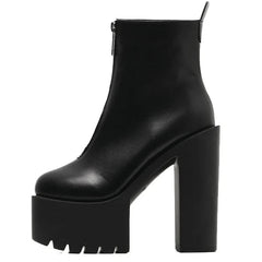 Aiertu Women's Shoes New Fashion Autumn Winter Chunky High Heel Black Wine Red Buckle Dress Party Female Ankle Boots 35-43 Aiertu