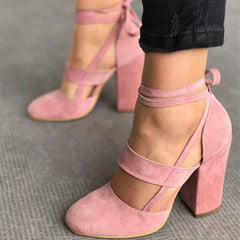 Aiertu Women Pumps Plus Size 35-43 Women Heels Chaussures Femme Gladiator Summer High Heels For Party Wedding Shoes Women Thick Heels Aiertu