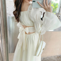 Aiertu Backless Sexy Vintage Fairy Dress Women Sweet Elegant Princess Evening Party Dresses Female Casual Korean Long Sleeve Chic Dress Aiertu