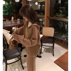 Aiertu brown puffer jacket outfit Autumn Cold Style High-Grade Knitwear Sweater Suit Skirt Royal Sister Dress Two-Piece Set aiertu