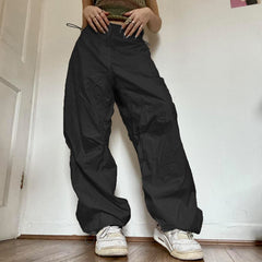 Aiertu fashion outfits Summer Drawstring Elastic Buckle Loose Ankle-Tied High Waist Casual Trousers Overalls aiertu