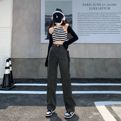 Aiertu y2k outfits Loose Slimming Fashionable Wide-Leg White Jeans for Women Straight Draping Mop Pants Trendy aiertu