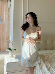 Aiertu mcbling dress to impress Sexy Pajamas Women's Ice Silk Thin Lace Summer Suspender Nightdress Two-Piece Set aiertu