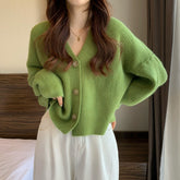 Aiertu datenight fall outfits Korean Gentle Style Solid Color Simple Sweater Women's Coat Spring and Autumn Slim Slimming Short Knitted Cardigan aiertu