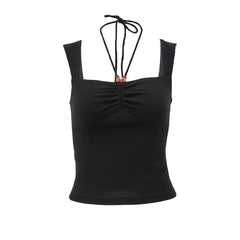 Aiertu dress to impress outfits Summer Fashionable Simple Halter Top French Square Collar Hot Girl Slim Fit Vest for Women aiertu