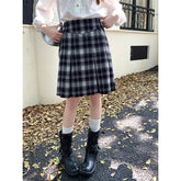 Aiertu fashion outfits American Style Retro Brown Plaid Skirt Women's Autumn Korean Style High Waist Slimming Sweet Spicy A- line Pleated Short Skirt aiertu