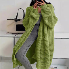 Aiertu fall outfits Women's Autumn and Winter plus Size Casual Sweater Extended Cardigan aiertu