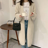 Aiertu comfy outfits winter Thick Knitted Cardigan Women's Mid-Length Korean Style Thick Wool Outer Wear Lazy Style Solid Color Loose Sweater Coat aiertu
