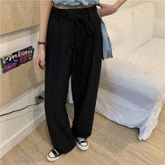 Aiertu buisness casual women outfits chic Gray Suit Pants Women's Draping Pants Straight Loose Wide-Leg Pants High Waist Mopping Casual Pants Fashion aiertu
