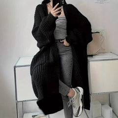 Aiertu fall outfits Cardigan Casual Loose Texture Clear Long aiertu