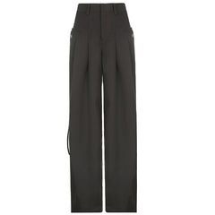 Aiertu trashy outfits Spring and Summer New Trendy Fashion Retro Street Loose Low Waist Solid Color Woven Pants aiertu