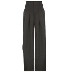 Aiertu trashy outfits Spring and Summer New Trendy Fashion Retro Street Loose Low Waist Solid Color Woven Pants aiertu