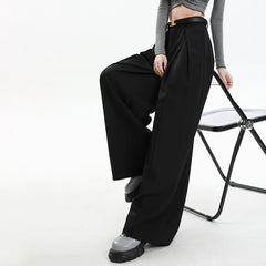 Aiertu business casual outfits Jinyin Suit Wide-Leg Pants Women's Spring High Waist Slimming Loose Straight Mop Drape Casual Trousers aiertu