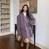 Aiertu joker costume female outfit Autumn and Winter Korean Style Suit Style Loose Woolen Coat Women's Commuter Double-Sided Wool Coat aiertu