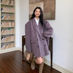 Aiertu joker costume female outfit Autumn and Winter Korean Style Suit Style Loose Woolen Coat Women's Commuter Double-Sided Wool Coat aiertu