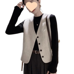 Aiertu dress to impress outfits Spring and Summer High-Grade Temperament Sleeveless Collar Fashion Vest Women's Loose Waistcoat aiertu