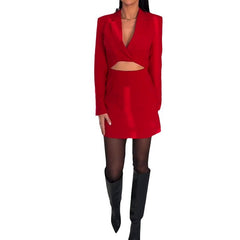 Aiertu queen of hearts costume Autumn Fashion Open Waist Deep V Sexy Sheath Women's Short Skirt Suit aiertu