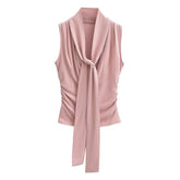 Aiertu tyler the creator outfits Swing Collar Sleeveless Vest Women's Summer French Temperament Halter Lace-up Tight Slimming Top aiertu